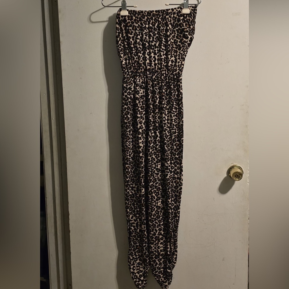 Almost Famous Animal Print Strapless Jumpsuit - Picture 4 of 16
